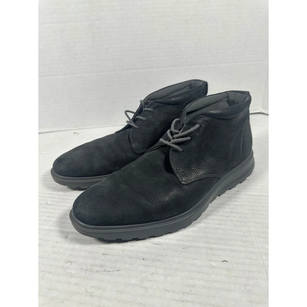 ECCO Mens CS20 Hybrid PlainToeBoots Black Leather 63312402001 Size 45 US 11-11.5
